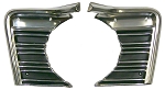 1967 Grille Extensions, Silver/Black, Paintable, Left and Right, CHEVROLET Chevelle