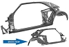 1968 Quarter/Door Frame Assembly, Coupe, Left, PONTIAC Firebird/Trans Am